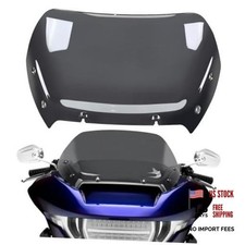 Dark Gray 12" Windshield Windscreen for Motorcycle - Compatible with Harley Road