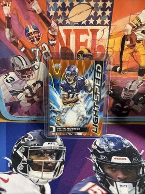 2025 Topps Cosmic Chrome Justin Jefferson Light Speed Orange /25 SP