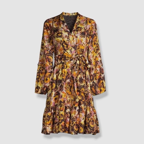 NWT Silk KOBI HALPERIN Georgie Tiered Floral Dress Sz S $598