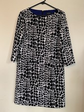 Tahari Womens Dress Size 2 Lined 3/4 Sleeve Black & White Geometric Dressy Caree