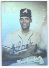 David Justice 1991 SilverStar Holograms Tomahawkin' Atlanta Braves