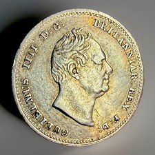 William , 3 Pence 1834, Silver , Scarce Date