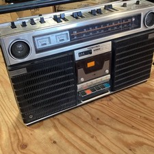 TOSHIBA boombox, silver, ACTAS BOMBEAT11 "SF0730-1", Showa retro, junk, 70's