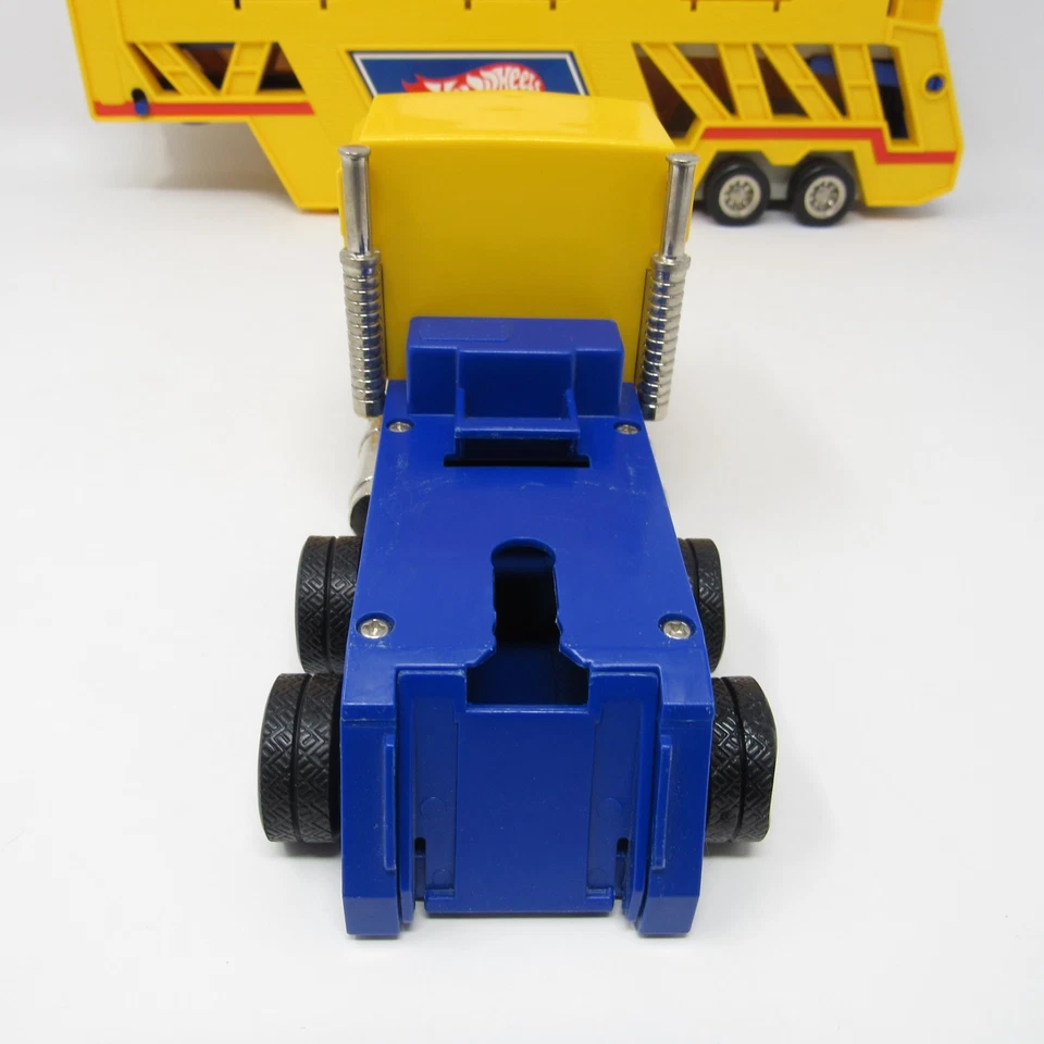 Remolque semirremolque Hot Wheels 1986 de colección camión transportador para carros con asa de transporte Foto 4 de 4