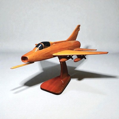Wood Airplane F-100 Super Sabre Aircraft Handmade With Genuine Mahogany Wood