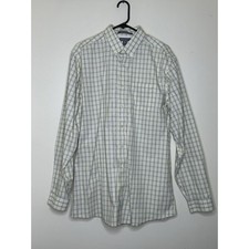 Eddie Bauer LT Large Tall Window Pane Plaid Wrinkle Free Relaxed Fit Button Up