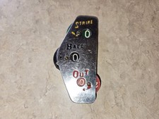 VTG 1960'S EVER NEW STAINLESS COLORED STEEL UMPIRE BASEBALL BALL STRIKE OUT IND