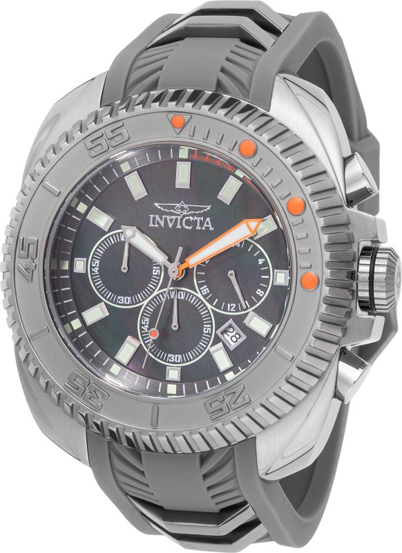 Invicta Coalition Forces Chrono Quartz Men Watch 49790 MOP Dial Silicone Band WR