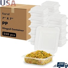 Clear PP Hinged Food Storage Container Multi-Purpose Use Meal Prep  Takeout