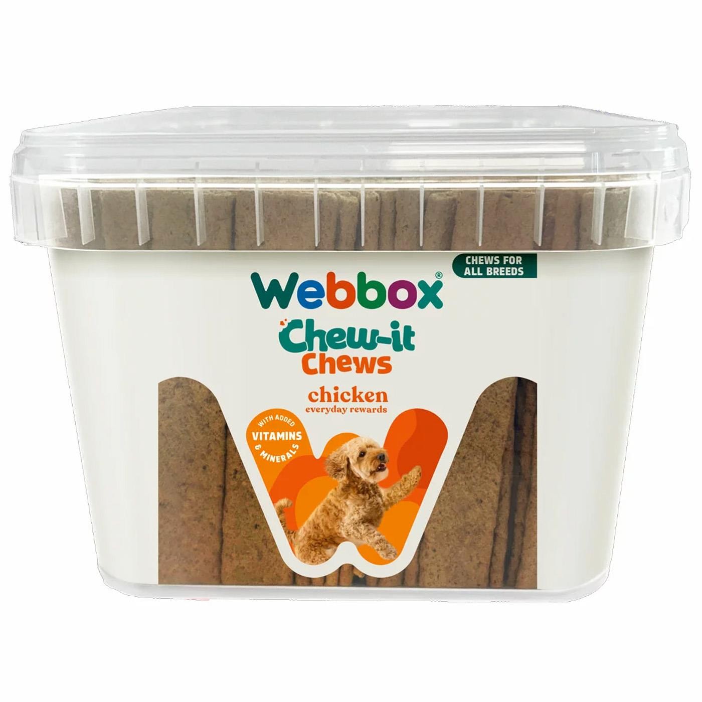 Webbox Chew-it Meaty Chew Chicken Flavour Chomping Dog Pet Treat Tub Pack 2.15kg