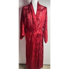 Vintage Victoria's Secret Red Wrap Kimono Robe Size Small Gold Label 1990's