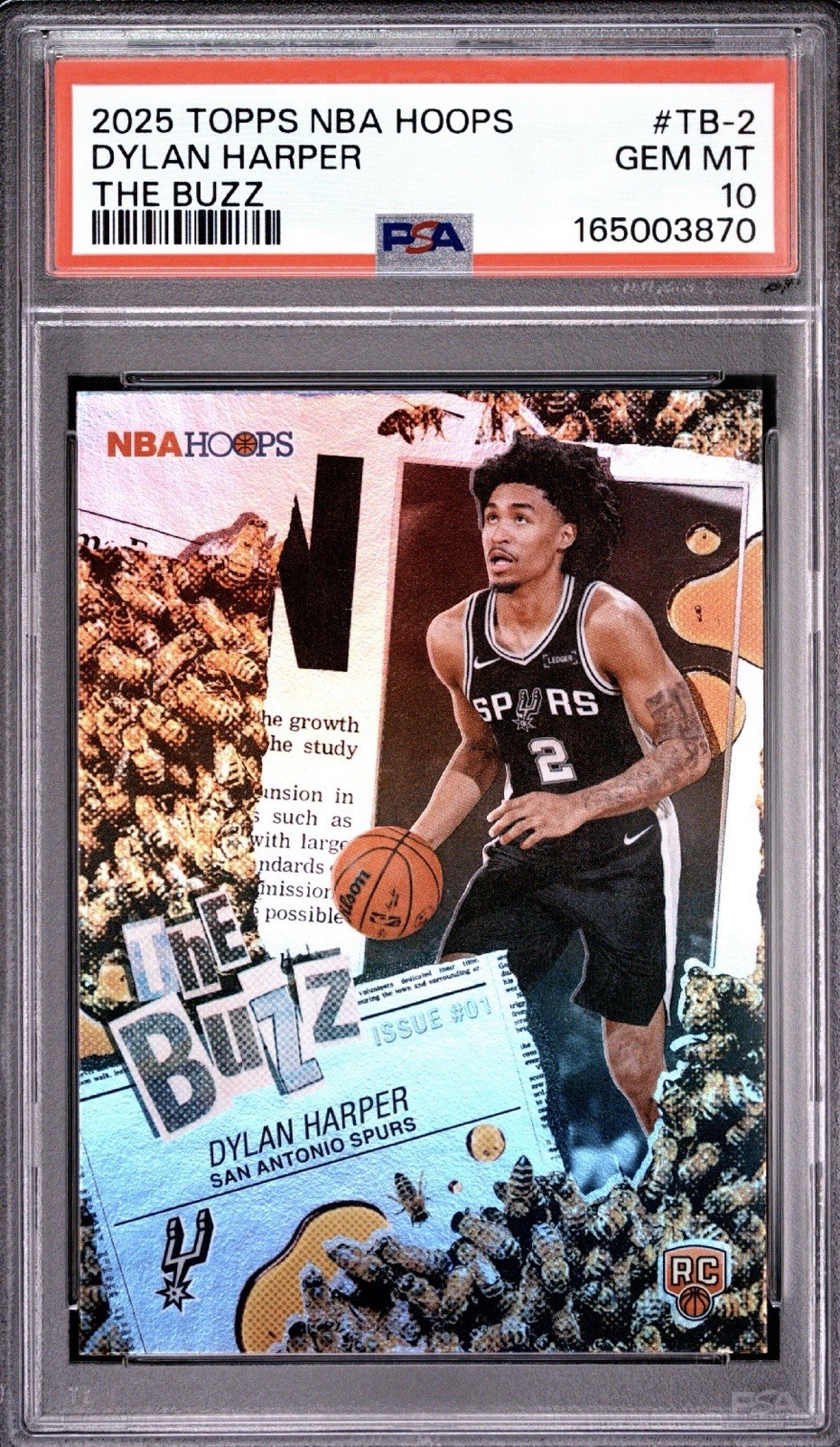 Topps 2025 NBA Hoops Dylan Harper The Buzz Rookie #TB-2 PSA 10 Spurs