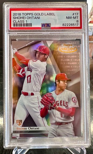 2018 TOPPS GOLD LABEL SHOHEI OHTANI CLASS 1 RC #17 PSA 9 DODGERS