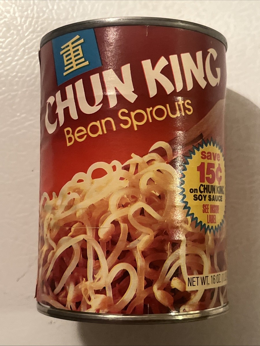 NOS Vintage 1980s Chun King Bean Sprouts Tin Can Unopened Full