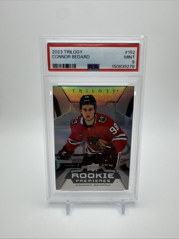2023-24 UD Trilogy Rookie Premieres #152 Connor Bedard /699 RC PSA 9