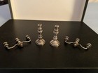 WILLIAM B. MEYERS Antique STERLING Silver Dollhouse Miniature CANDLESTICKS set — photo 3