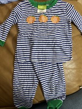 Classic whimsey - Smocked Auctions - Pumpkin PJ - Size 9 Months- Boys - GUC