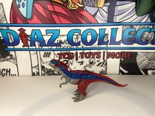 2011 Schleich Dinosaur Red Blue Gray Tyrannosaurus Rex T Rex Toy 11  Movable Jaw