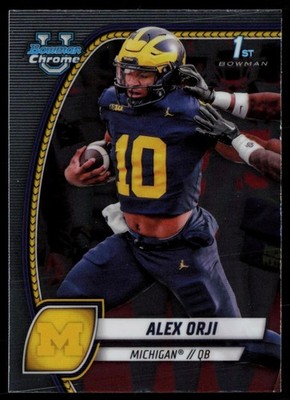ALEX ORJI 2024 BOWMAN CHROME UNIVERSITY FOOTBALL RC MICHIGAN WOLVERINES #9 1ST