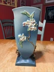 Roseville Apple Blossom Blue Vase. 390-12.