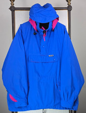 VTG EDDIE BAUER Mens Sz XL 1/2 Zip Convertible Hood Anorak Jacket Windbreaker