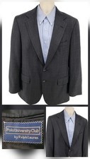 Polo University Club Ralph Lauren Blazer 40R Gray Wool Classic USA Windowpane