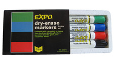 Vintage Expo Dry Erase Sanford Markers 4 Color Set Chisel Tip 83074 w/ Box New
