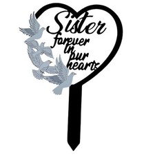 11 inch Metal Memorial Stake Grave Decorations for Cemetery Gravesite Sister