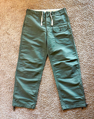 Engineered Garments Men's Green Cargo Pants Cotton Twill Pockets Made NY