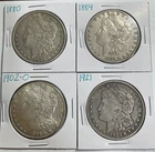 1880 1884 1902-O 1921 Morgan Dollar Lot of 4