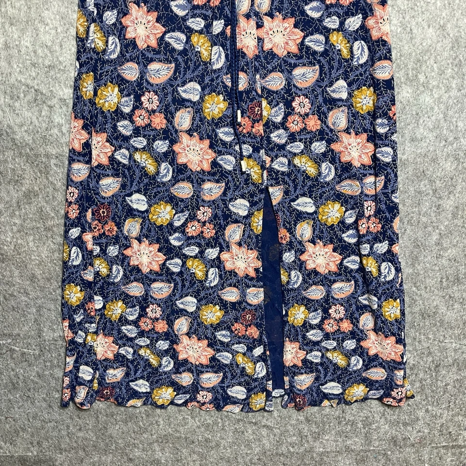 Vestido Lucky Brand Mujer Medio Azul Floral Sin Mangas Maxi Boho Festival Casa de Campo Foto 3 de 4