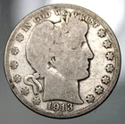 1913 Barber Half Dollar - Good !!