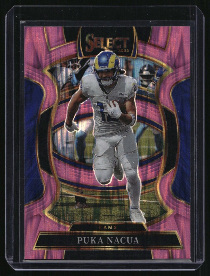 2025 Panini Select Puka Nacua Concourse Pink Prizm Shock #21 Rams
