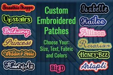 Custom Embroidered Patch Personalized Name or Text Iron On/Sew On with Outline