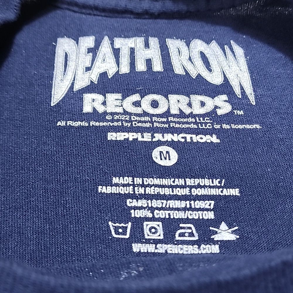 FILA T shirt unisex Death Row Records sedia cromata blu navy M