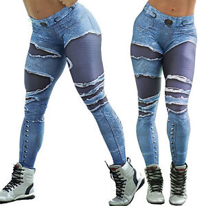 denim look yoga pants