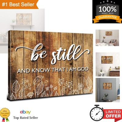 Be Still and Know Christian Wall Art   Inspirational 12x16 Canvas Decor