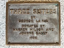 1986 Bronze Plaque Oakland California Sculpture George La Rue Three Sisters