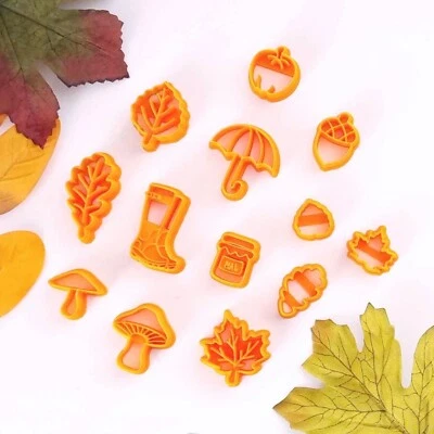 SUNSHINE CUTTERS POLYMER CLAY EARRING CUTTER AUTUMN LEAVES MAPLE WELLIES ACORN 3D PRINTED UK