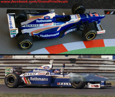 F1 Car Collection Williams FW19 ROTHMANS 1997 water slide DECALS 1