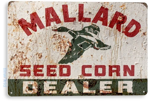 TIN SIGN Mallard Seed Corn Metal Wall Art Kitchen Farm Cottage Shop Store A726