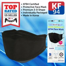 20-100 Pack KF94 Face Mask BLACK 4 Layer Safety Protective Made in Korea