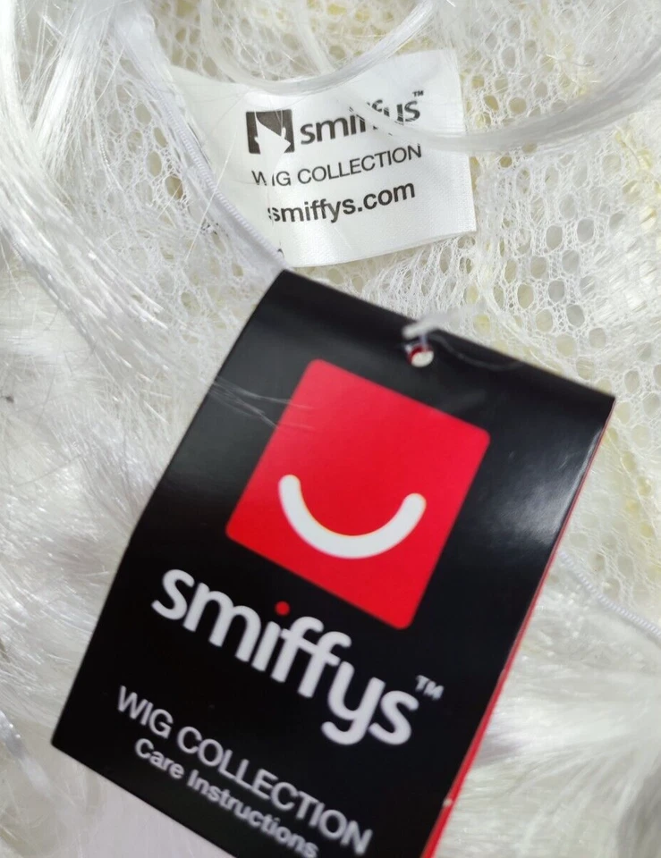 Smiffys Court Perücke weiß Kolonial Richter schwarze Schleife Locken ‎42096 - Bild 4 von 4