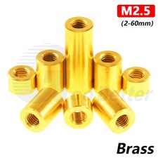 Brass M2.5 x 2-60mm Round Nuts Threaded Sleev...