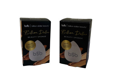  BDB Billion Dollar Beauty Vegan Charcoal Infused Beauty Sponge ~NIB~ Lot of 2 