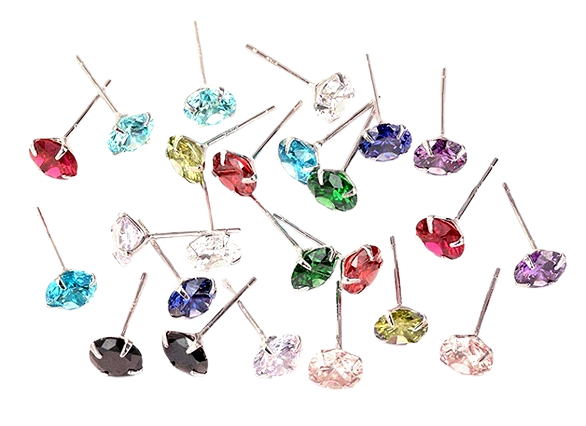 Coppia di Orecchini Punti Luce Acquamarina in argento 925 - Rainbow Collection - Immagine 4 di 4