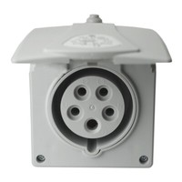 CEE Wandsteckdose Mit Klappdeckel Aufputz 16A 5P 400V IP44 Steckdose Wanddose