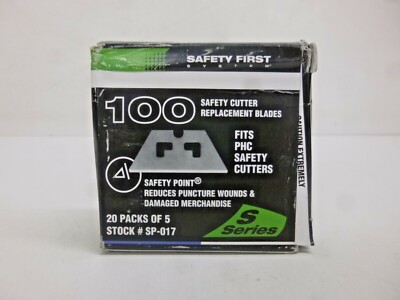 NEW!! PHC,2-1/4'' Carbon Steel Blunt Tip Safety Blade, 100 PK, SP-017