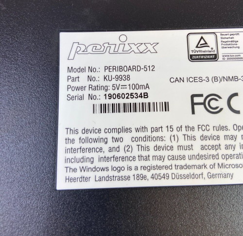 Perixx Periboard-512 Ergonomic Split Keyboard - Natural Ergonomic Design - Black - Picture 7 of 7