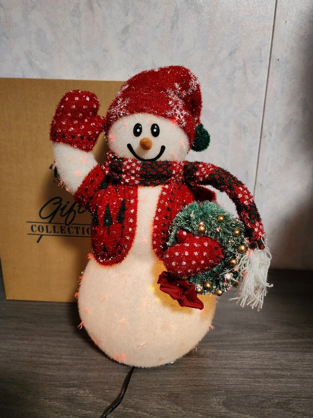 Avon FIBER OPTIC Snowman Color Changing Christmas Decoration 16" Tall